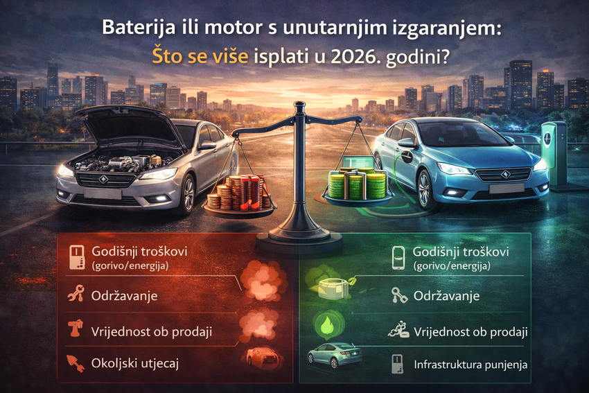 Baterija ili motor s unutarnjim izgaranjem: Što se više isplati u 2026. godini?